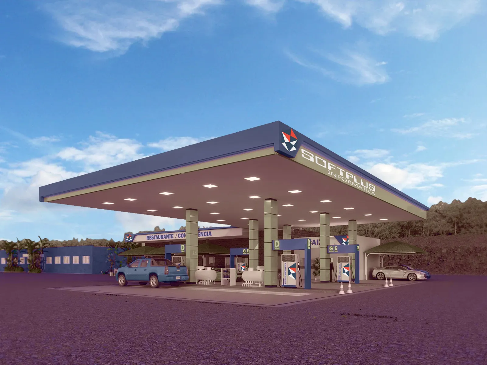Posto de combustível atendido por sistemas Softplus